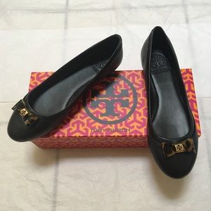 New Tory Burch Jolene Black Ballet Flats